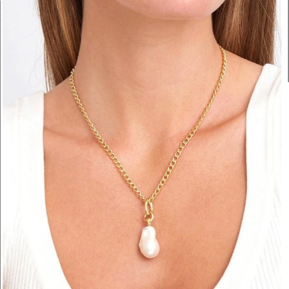 Chan Luu White Baroque Pearl Pendant Necklace